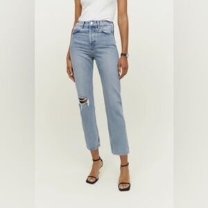 Reformation Cynthia High Rise Straight Jeans in Morey size 28